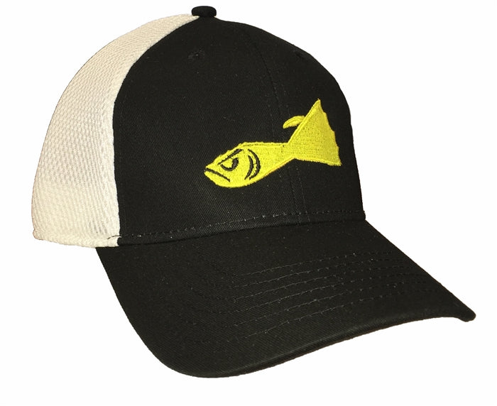 Spro Frog Fishing Meshback Adjustable Back Black White Yellow Cap