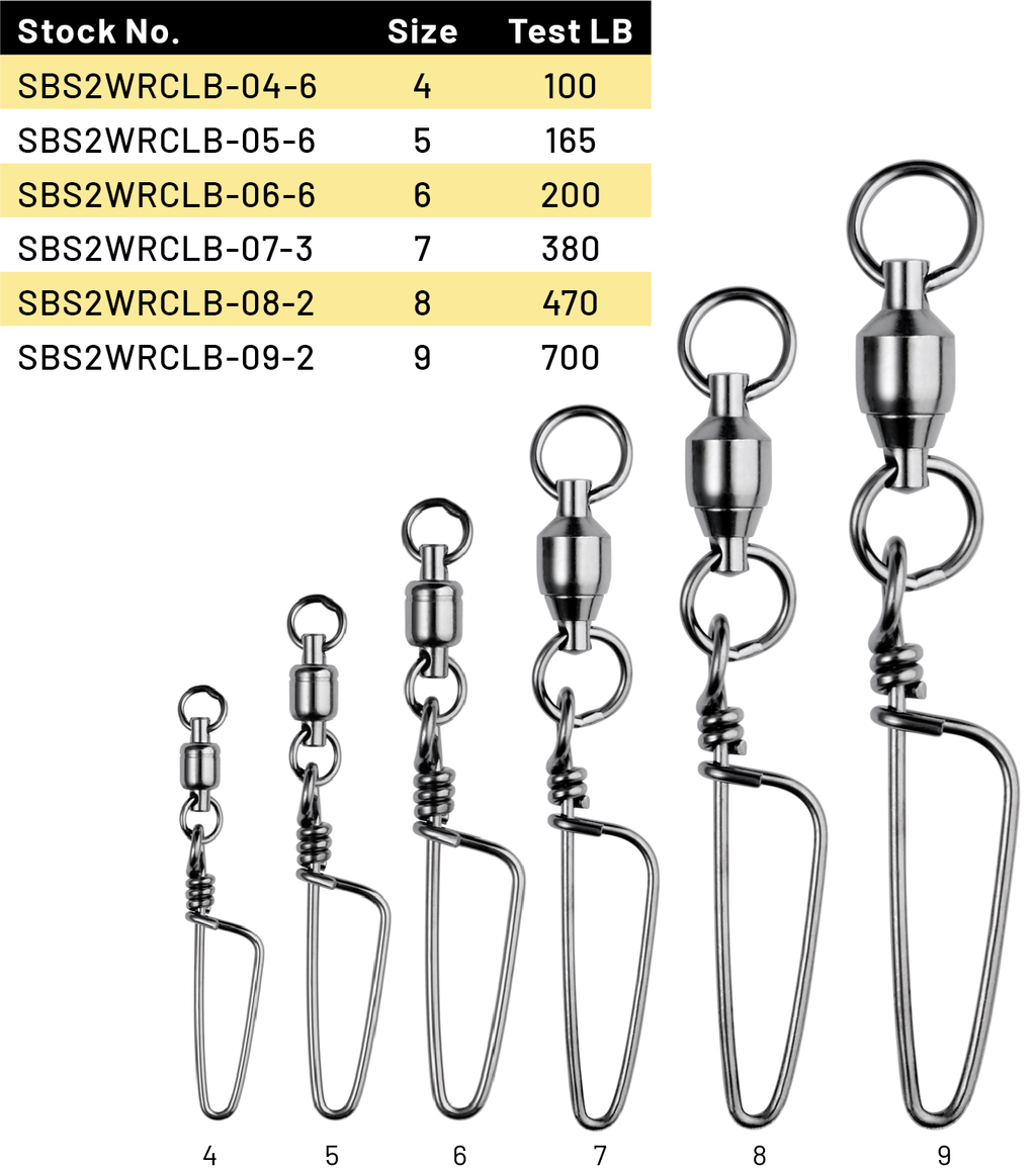 BALL BEARING SWIVELS 2 WELDED RINGS AND COAST LOCK SNAP – SPRO Sports  Professionals