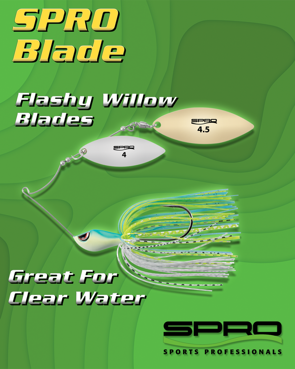 Spro Blade Double Willow Spinnerbait 1/2 oz / Chartreuse White