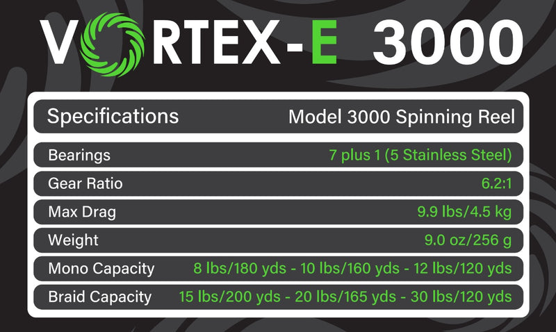 Spro SVRTE-2000 VORTEX-E Series Spinning Reel