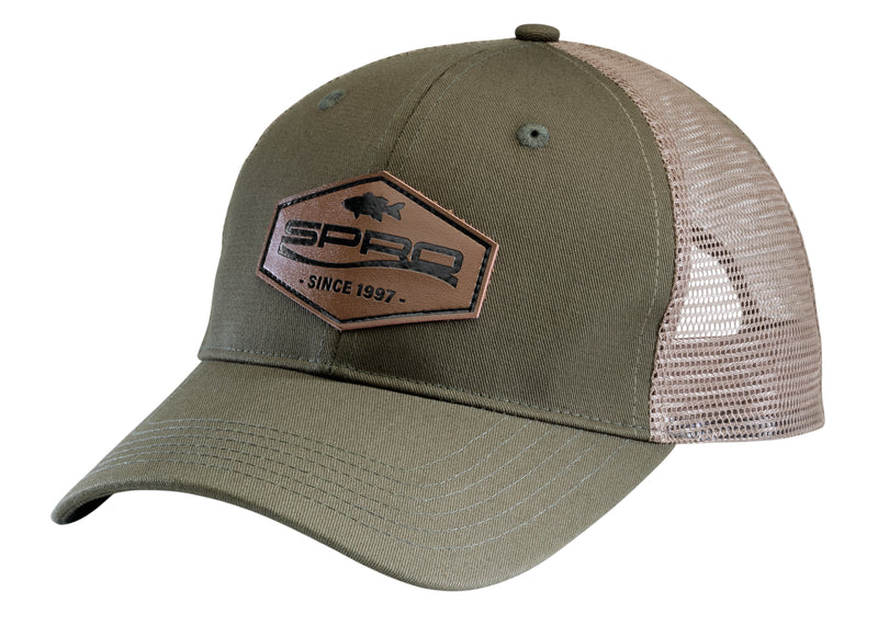 SPRO HAT LEATHER PATCH GREEN BROWN